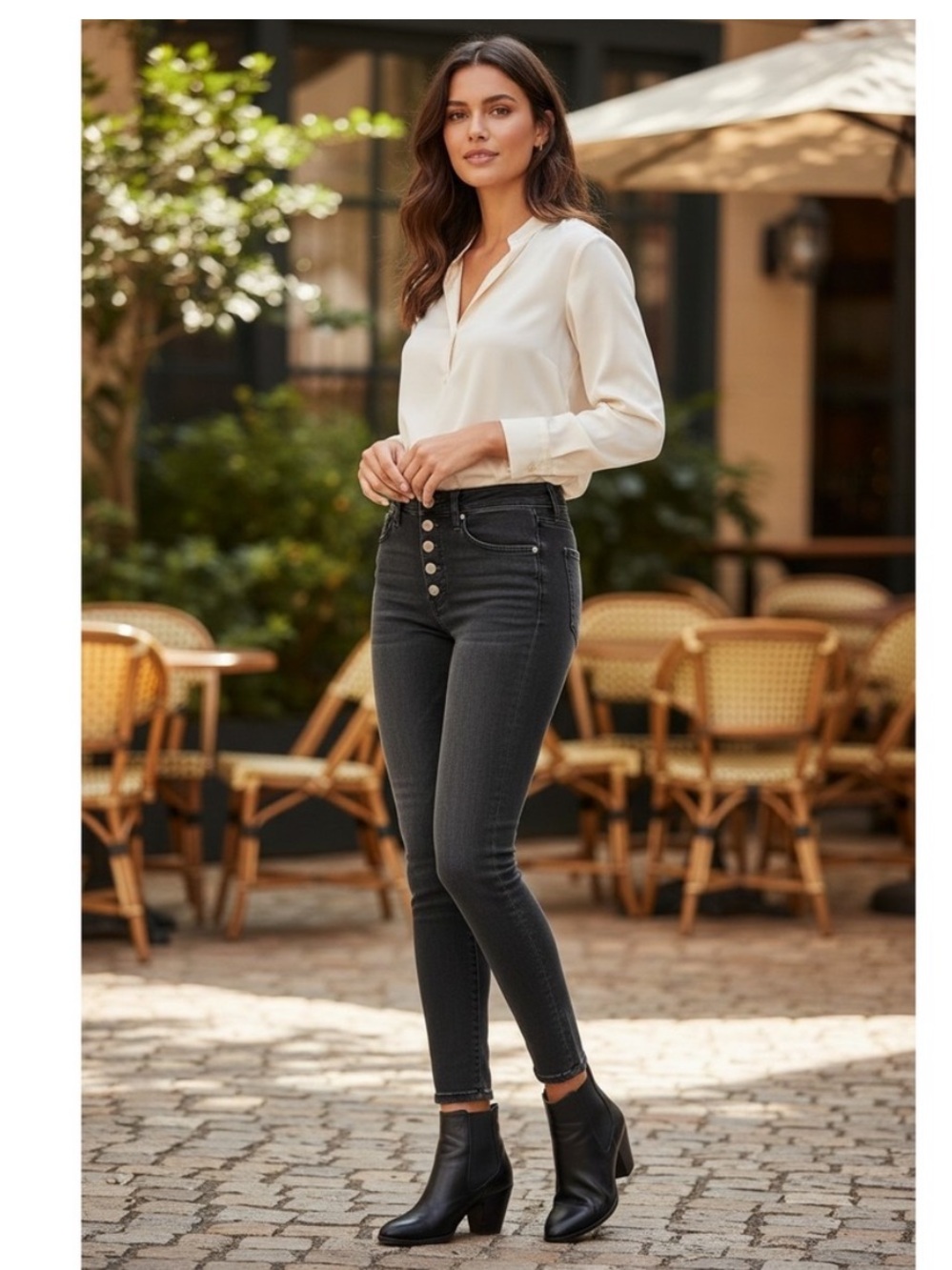 Veronica Beard Debbie Charcoal High-Rise Skinny Jeans Size 27/4